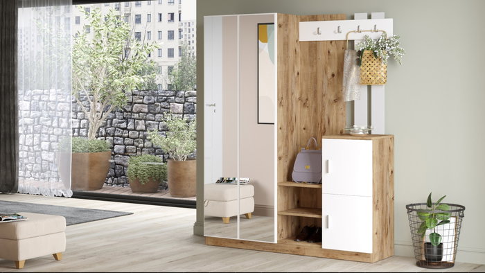 Hanah Home Recibidor Dd8-Aw Pino Atlántico y Blanco